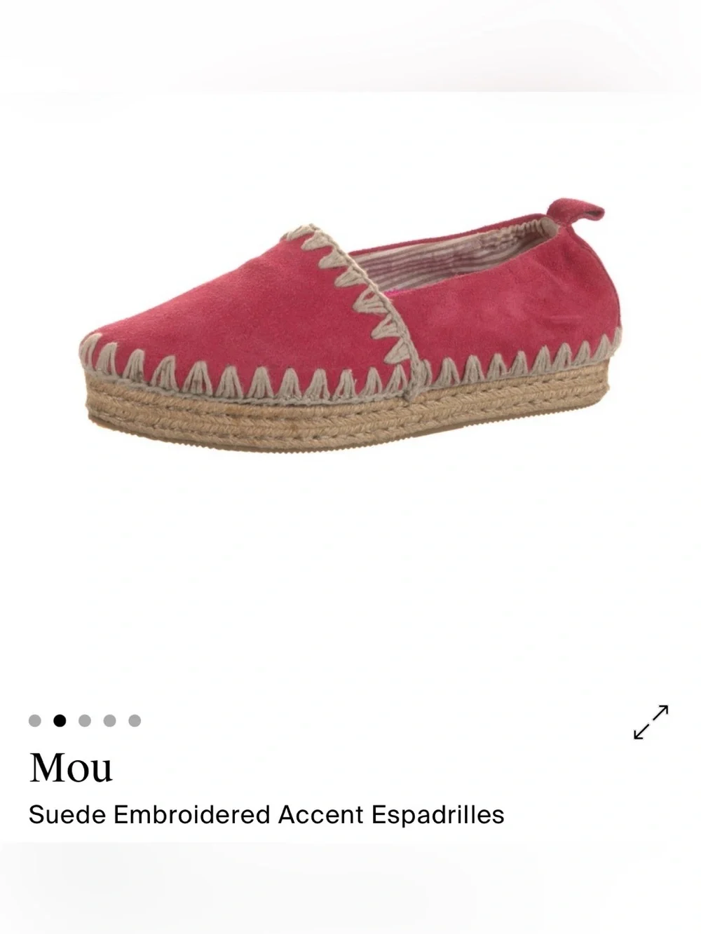 Mou Red Espadrille Slip-On with Embroidered Accent